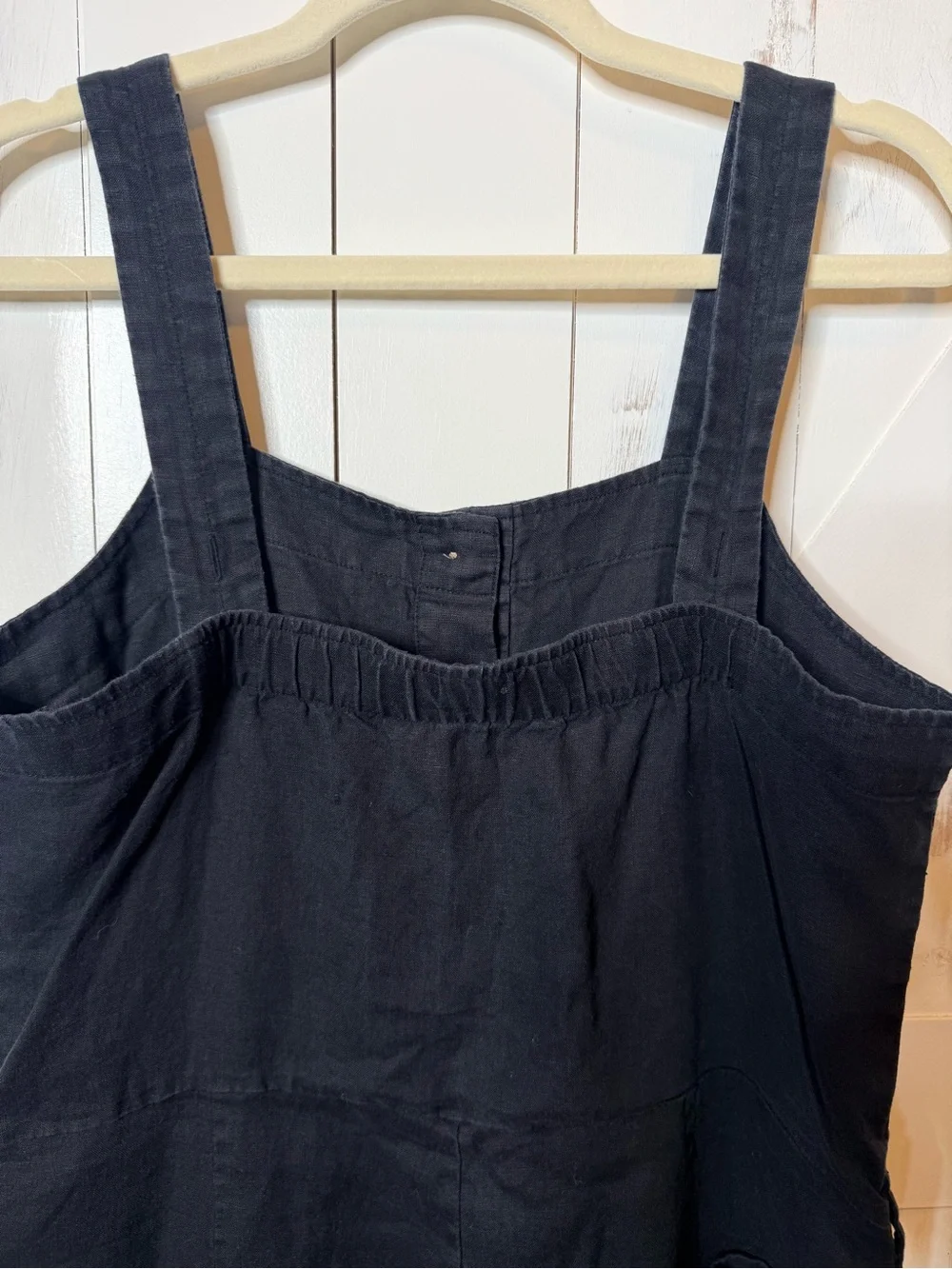 Everlane Black Linen Picnic Button Front Wide Leg Jumpsuit